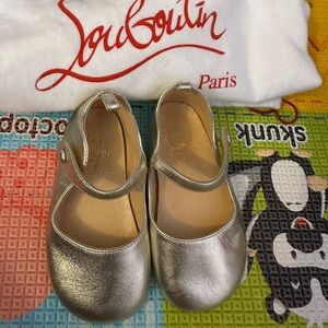 Girl's Love Chick Metallic Leather Ballerina Shoes, Baby